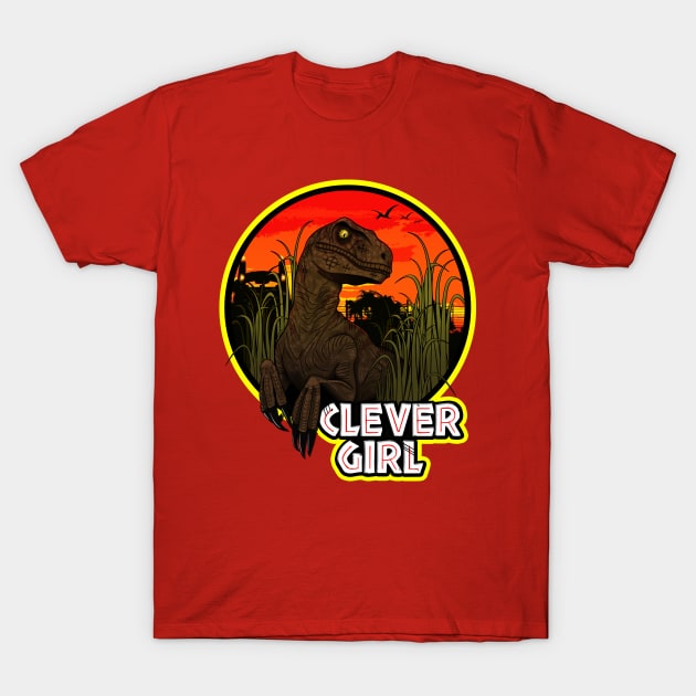 Clever Girl Raptor T-Shirt by NateArtDesign